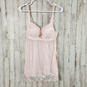 Daisy Fuentes Lace Teddy Lingerie Pink Size Large